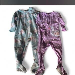 Carter's Kids One Piece Footies - Blue and Purple